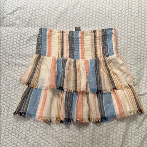 Multicolored layered skirt